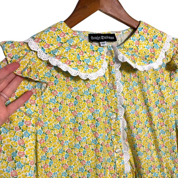 Spring Easter Pastel Twee Kidcore Coquette Floral Spring Church Midi Dress jr 12 - Picture 2 of 12